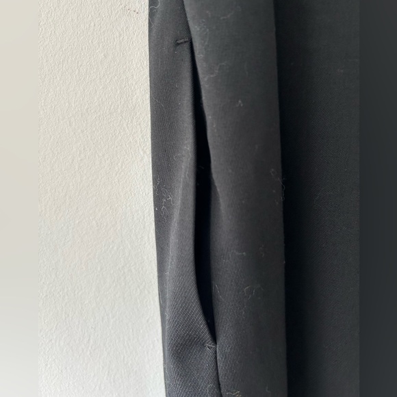 $415 Theory Amandine Chateau Strapless Lamb Leather & Wool Twill Mini Dress 2 ❤️ - Picture 9 of 10